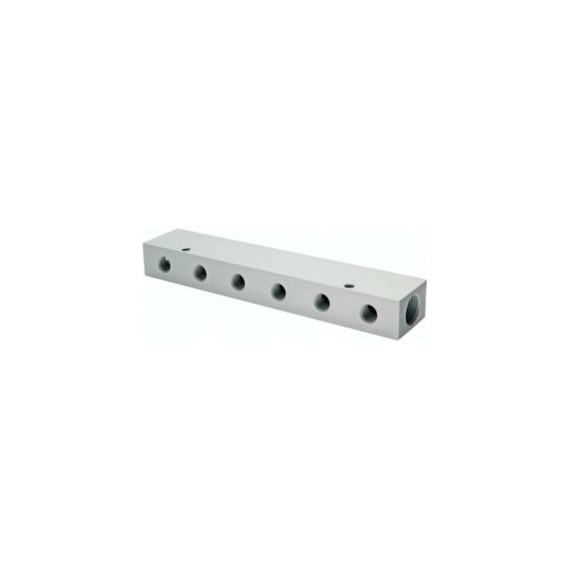 Listwa rozdzielająca, 2xG1/2-12xG1/4, aluminium anodowane