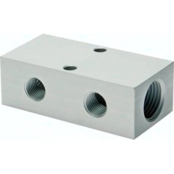 Listwa rozdzielająca, 2xG1/2-2xG1/4, aluminium anodowane