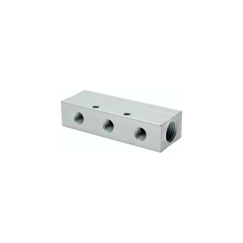 Listwa rozdzielająca, 2xG1/2-3xG1/4, aluminium anodowane