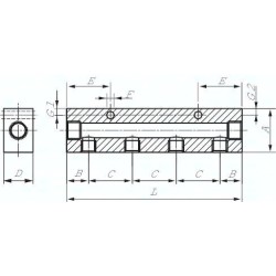 Listwa rozdzielająca, 2xG1/2-3xG1/4, aluminium anodowane