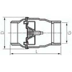 Zawór zwrotny G 1", PN 16, wersja lekka, stal nierdzewna 1.4401