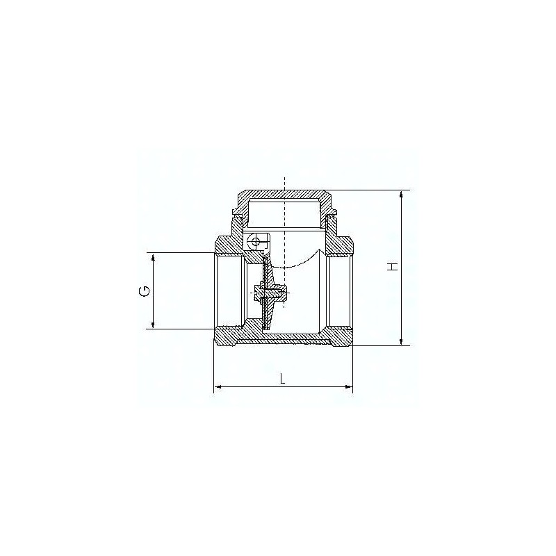 Zawór zwrotny klapowy G 1-1/4", PN3, uszczelnienie metal-metal, mosiądz