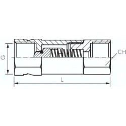 Zawór zwrotny G1/2, gwinty wewnętrzne, PN16, mosiądz