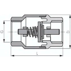 Zawór zwrotny G1/4, PN10, mosiądz niklowany
