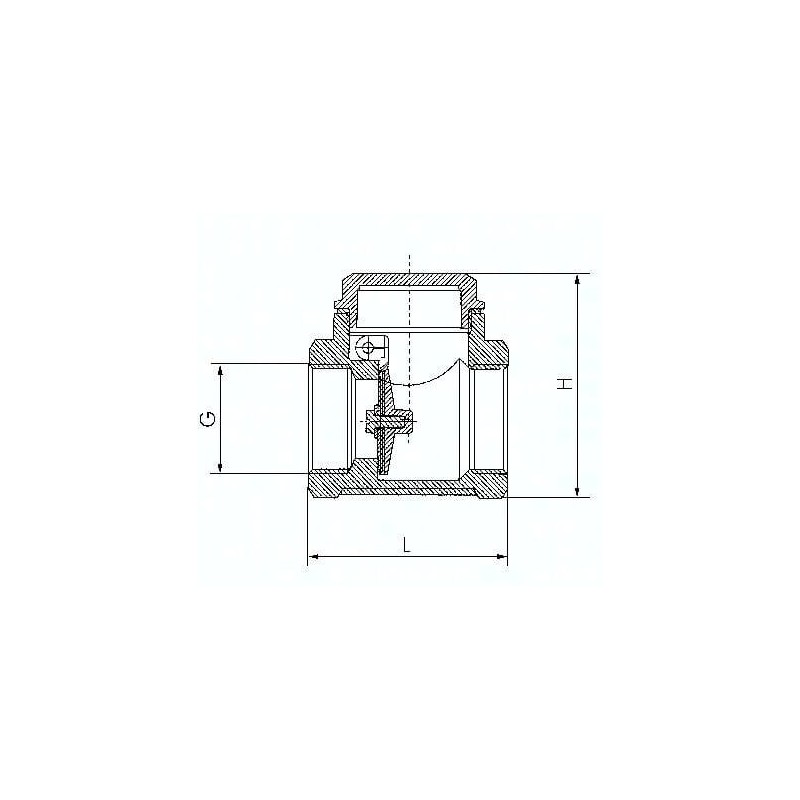 Zawór zwrotny klapowy G3/4, PN 3, uszczelnienie metal-metal, mosiądz