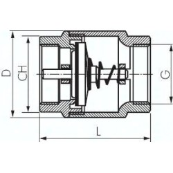 Zawór zwrotny do próżni, G3/4, PN25, mosiądz