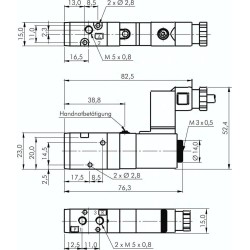 Elektrozawór 3/2 M5 (NC), 12 V DC