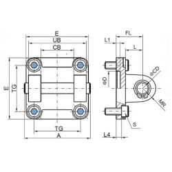 Ucho "A" ze sworzniem ISO15552 D100 MP2