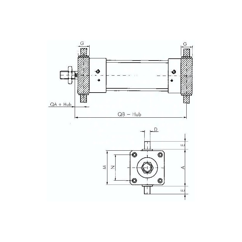 Jarzmo przednie_tylne do siłownika D50 ISO 15552, stal ocynkowana