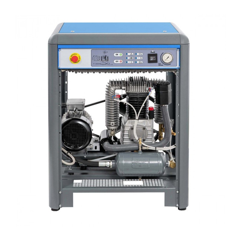 Cichy kompresor dwutłokowy APZ 500+ 10 bar 4 KM/3 kW 400V 379 l/min 3 l