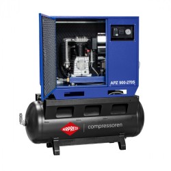 Cichy kompresor dwutłokowy APZ 900-270S 10 bar 7.5 KM/5.5 kW 611 l/min 270 l - połączenie gwiazda-trójkąt