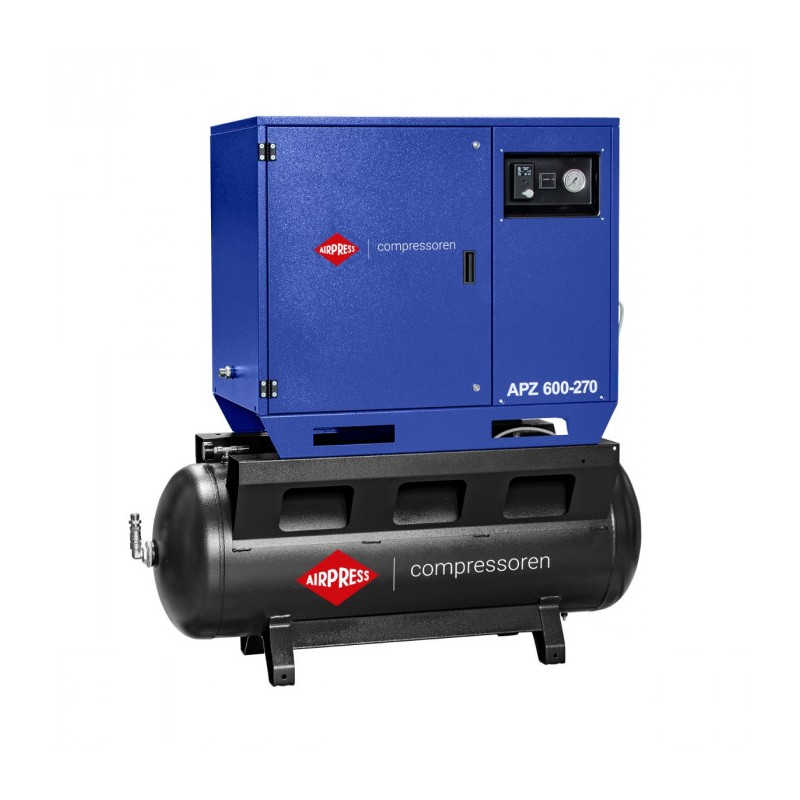 Cichy kompresor dwutłokowy APZ 600-270 10 bar 5.5 KM/4 kW 465 l/min 270 l