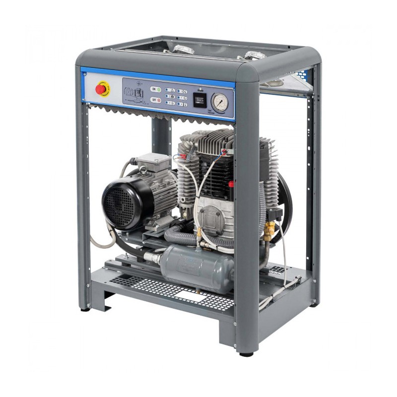 Cichy kompresor dwutłokowy APZ 1300+ 11 bar 10 KM/7.5 kW 400V 747 l/min 3 l - połączenie gwiazda-trójkąt