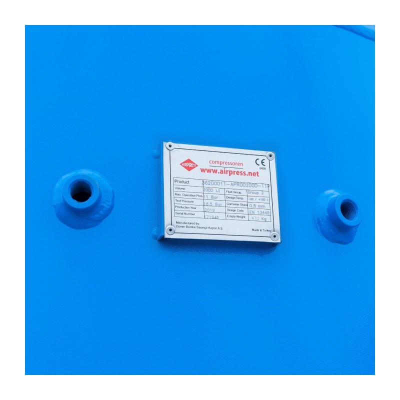 Zbiornik na sprężone powietrze 2000 l pionowy 11 bar