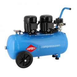 Cichy kompresor dwutłokowy L 100-50 8 bar 1 KM/0.74 kW 64 l/min 50 l