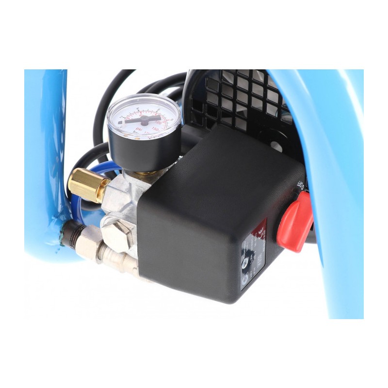 Mały kompresor bezolejowy dwutłokowy LMO 5-240 10 bar 1.5 KM/1.1 kW 192 l/min 5 l cichy