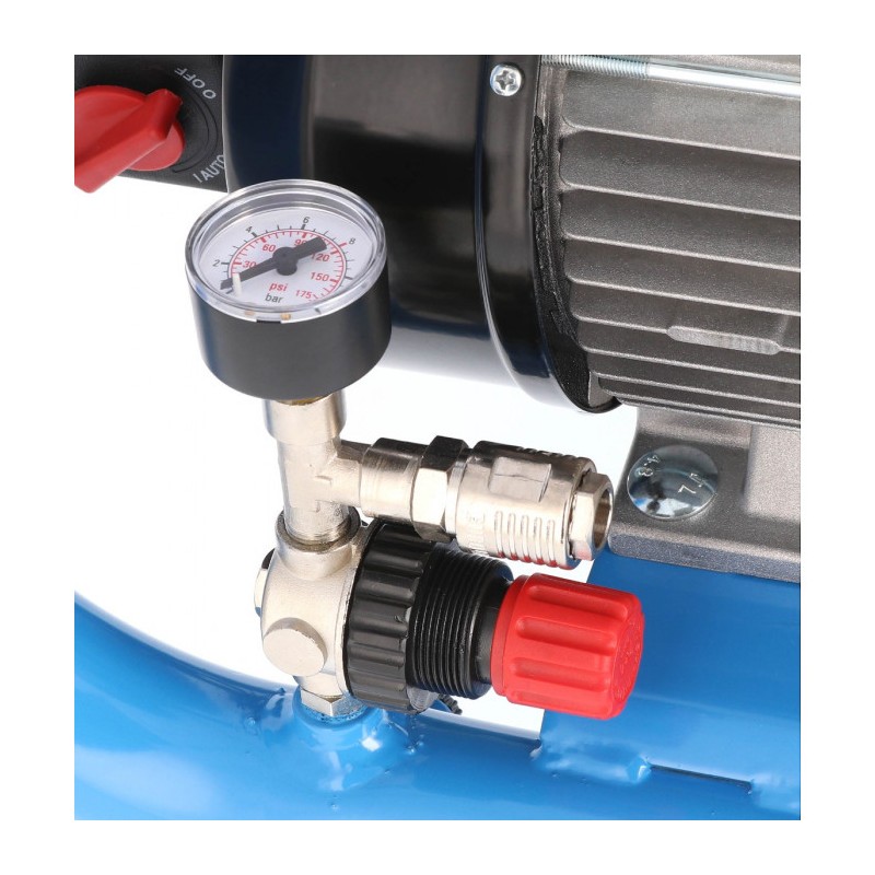 Mały kompresor bezolejowy dwutłokowy LMO 5-240 10 bar 1.5 KM/1.1 kW 192 l/min 5 l cichy