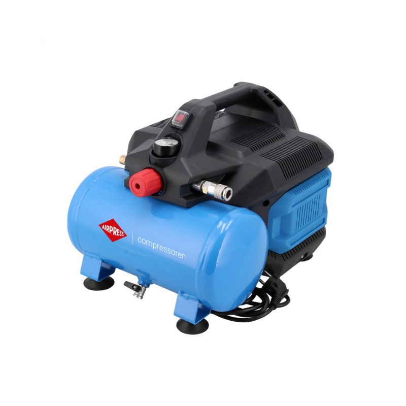 Mały kompresor bezolejowy dwutłokowy LMO 6-126 8 bar 1 KM/0.75 kW 88 l/min 6 l cichy