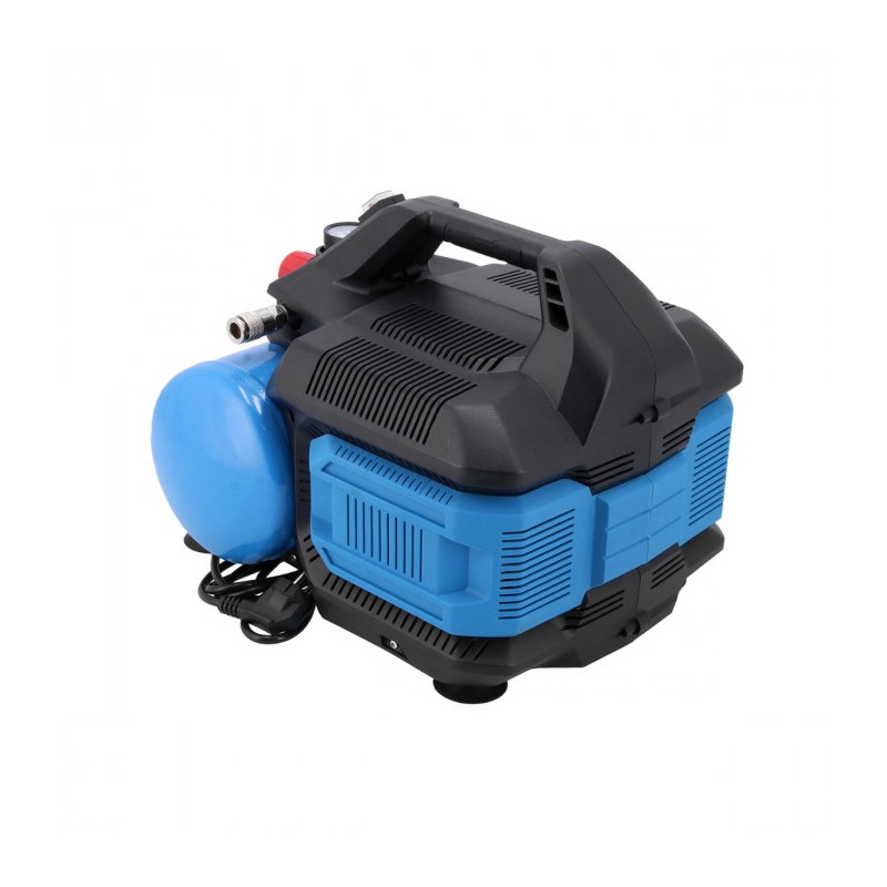 Mały kompresor bezolejowy dwutłokowy LMO 6-126 8 bar 1 KM/0.75 kW 88 l/min 6 l cichy