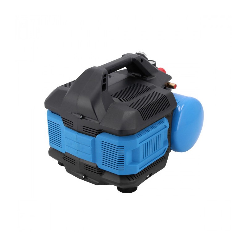 Mały kompresor bezolejowy dwutłokowy LMO 6-126 8 bar 1 KM/0.75 kW 88 l/min 6 l cichy