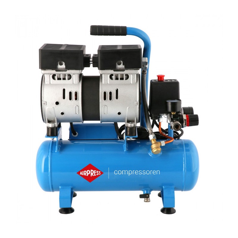 Mały kompresor bezolejowy dwutłokowy L 6-105 8 bar 0.6 KM/0.45 kW 48 l/min 6 l cichy