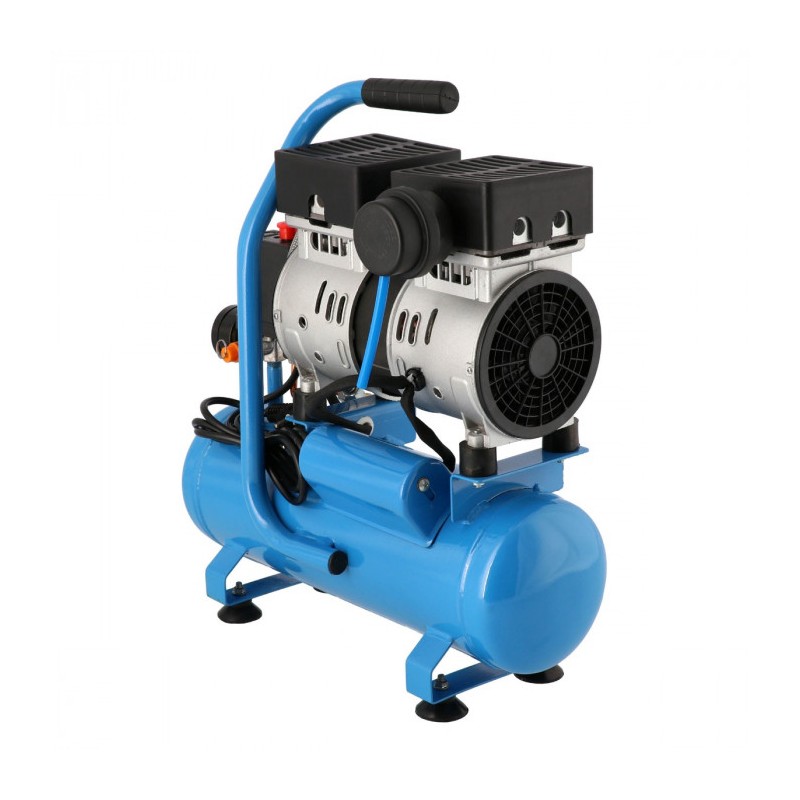 Mały kompresor bezolejowy dwutłokowy L 6-105 8 bar 0.6 KM/0.45 kW 48 l/min 6 l cichy