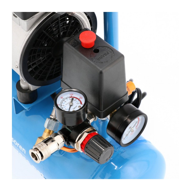 Mały kompresor bezolejowy dwutłokowy L 6-105 8 bar 0.6 KM/0.45 kW 48 l/min 6 l cichy