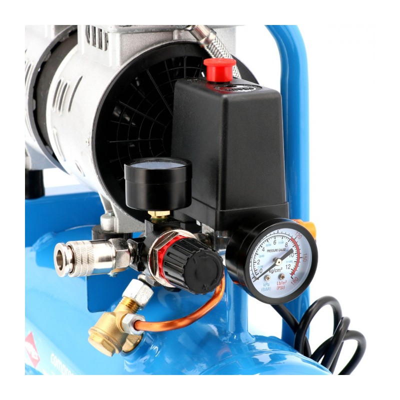 Mały kompresor bezolejowy dwutłokowy L 6-105 8 bar 0.6 KM/0.45 kW 48 l/min 6 l cichy