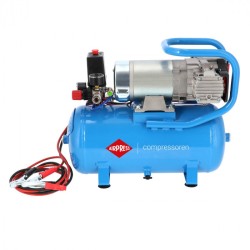 Cichy kompresor bezolejowy dwutłokowy DC 24-225/15 10 bar 0.75 KM/0.55 kW 24V 180 l/min 15 l