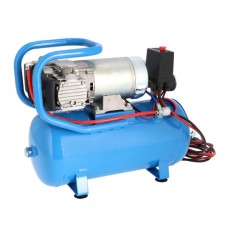 Cichy kompresor bezolejowy dwutłokowy DC 24-225/15 10 bar 0.75 KM/0.55 kW 24V 180 l/min 15 l