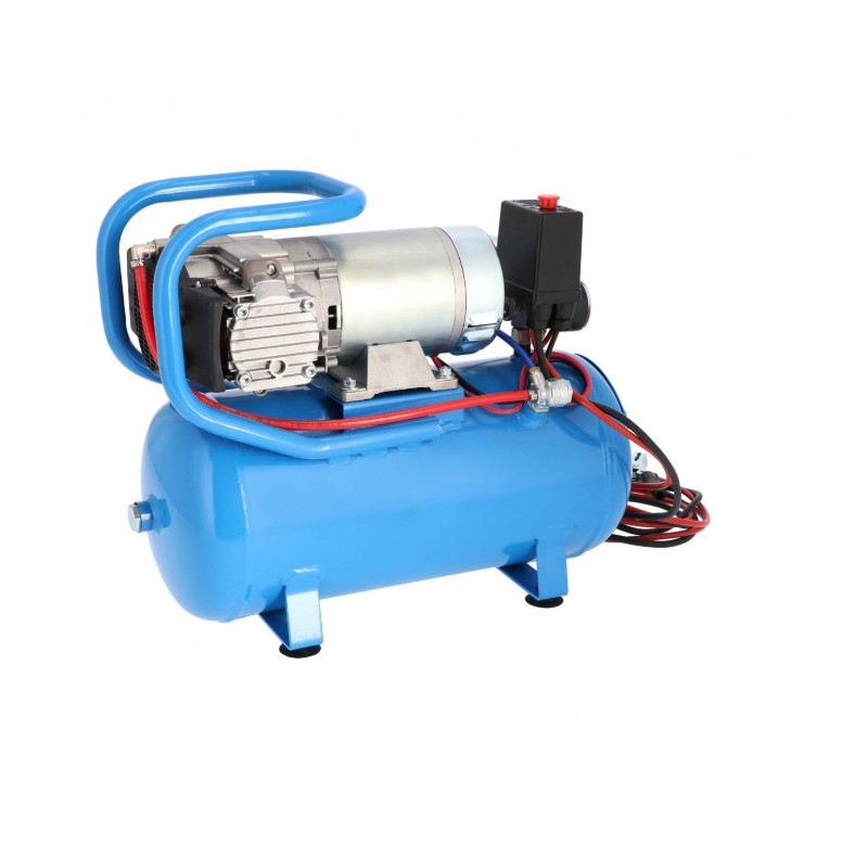 Cichy kompresor bezolejowy dwutłokowy DC 24-225/15 10 bar 0.75 KM/0.55 kW 24V 180 l/min 15 l