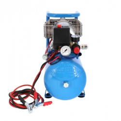 Cichy kompresor bezolejowy dwutłokowy DC 24-225/15 10 bar 0.75 KM/0.55 kW 24V 180 l/min 15 l