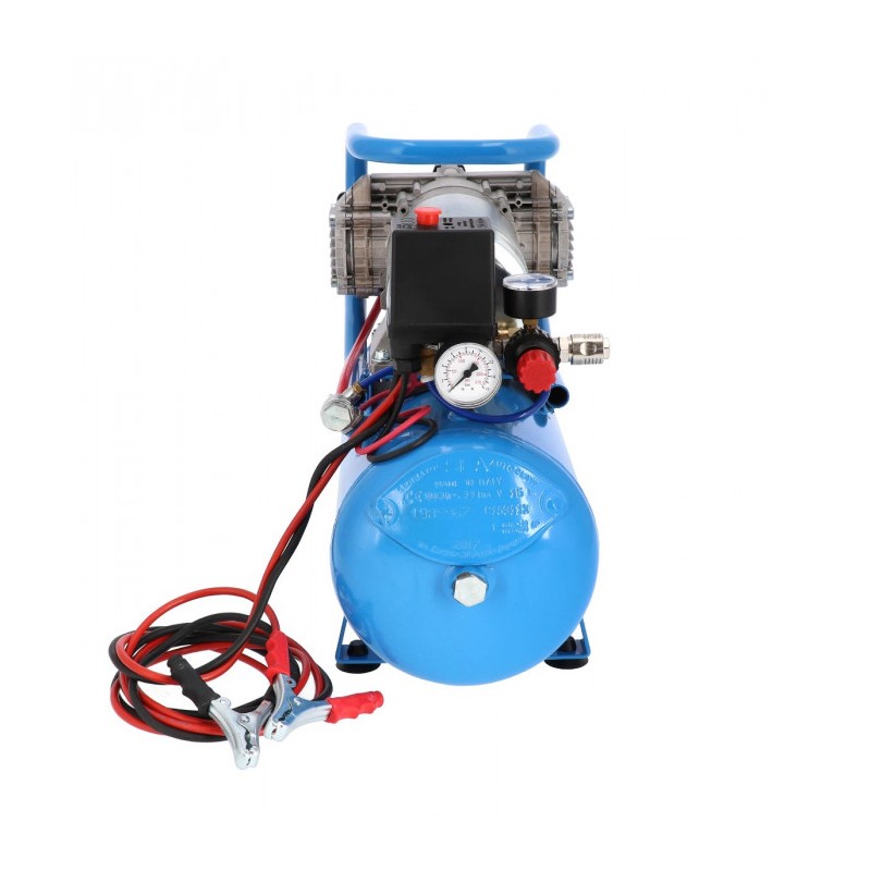 Cichy kompresor bezolejowy dwutłokowy DC 24-225/15 10 bar 0.75 KM/0.55 kW 24V 180 l/min 15 l