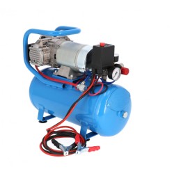 Cichy kompresor bezolejowy dwutłokowy DC 24-225/15 10 bar 0.75 KM/0.55 kW 24V 180 l/min 15 l