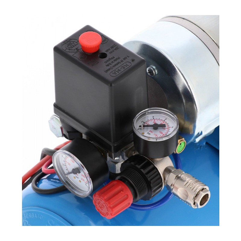 Cichy kompresor bezolejowy dwutłokowy DC 24-225/15 10 bar 0.75 KM/0.55 kW 24V 180 l/min 15 l