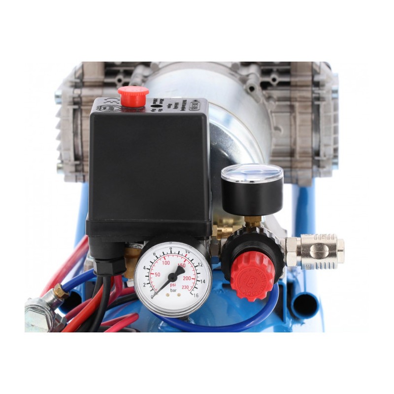 Cichy kompresor bezolejowy dwutłokowy DC 24-225/15 10 bar 0.75 KM/0.55 kW 24V 180 l/min 15 l