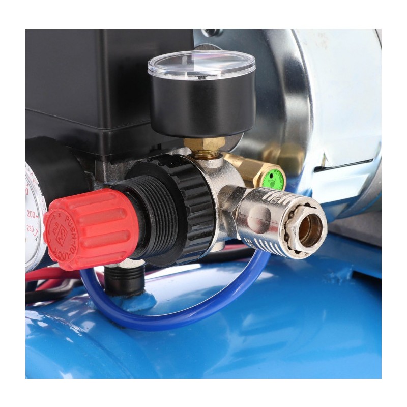 Cichy kompresor bezolejowy dwutłokowy DC 24-225/15 10 bar 0.75 KM/0.55 kW 24V 180 l/min 15 l