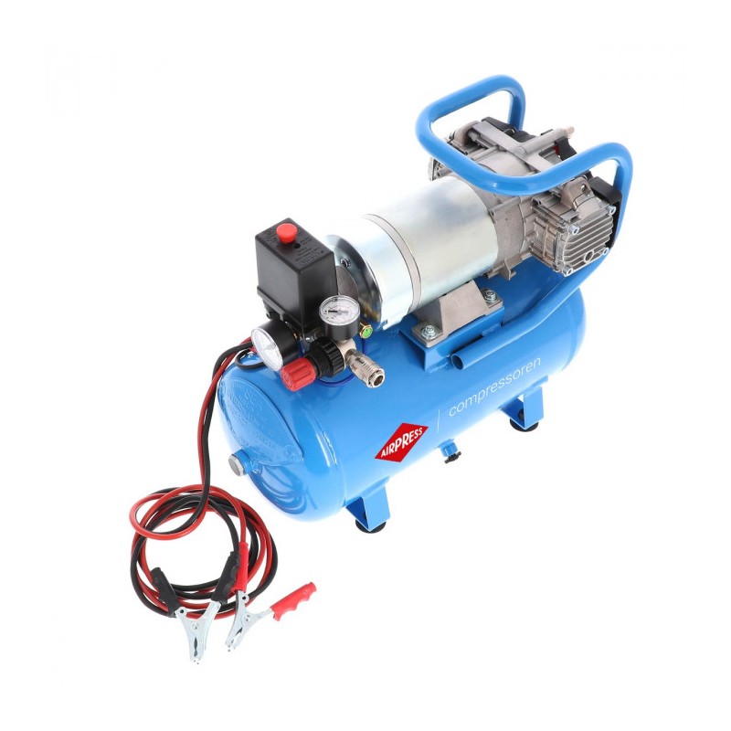 Cichy kompresor bezolejowy dwutłokowy DC 24-225/15 10 bar 0.75 KM/0.55 kW 24V 180 l/min 15 l