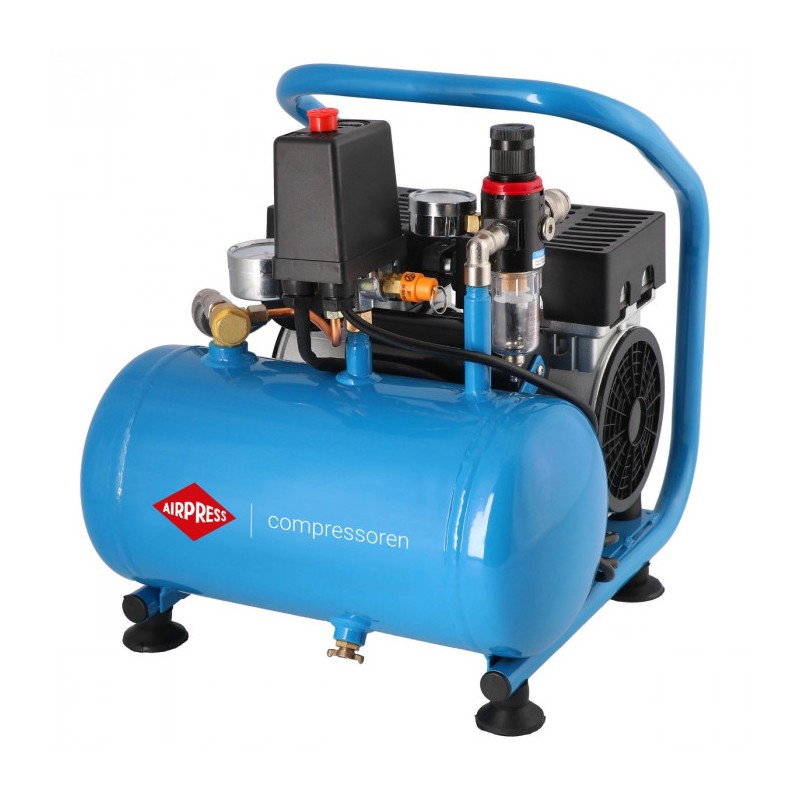 Mały kompresor bezolejowy dwutłokowy L 6-95 8 bar 0.71 KM/0.52 kW 48 l/min 5 l cichy