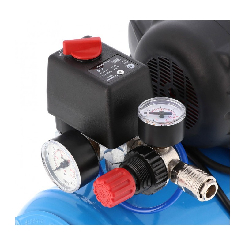 Cichy kompresor bezolejowy dwutłokowy LMO 15-210 10 bar 0.75 KM/0.55 kW 125 l/min 15 l