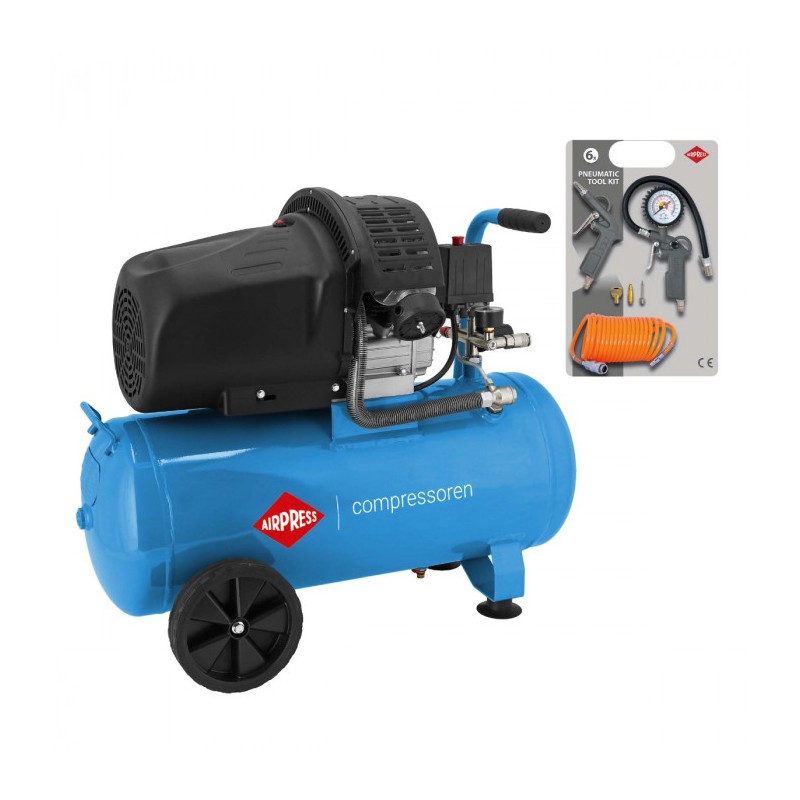 Kompresor dwutłokowy HL 425-50 + zestaw akcesoriów pneumatycznych