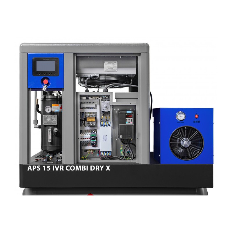 Kompresor śrubowy APS 15 IVR Combi Dry X 10 bar 15 KM/11 kW 380-1500 l/min 500 l