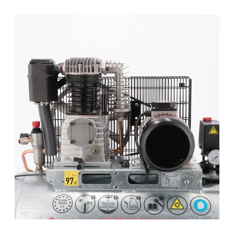 Kompresor dwutłokowy G 625-90 Pro 10 bar 4 KM/3 kW 400V 415 l/min 90 l galwanizowany