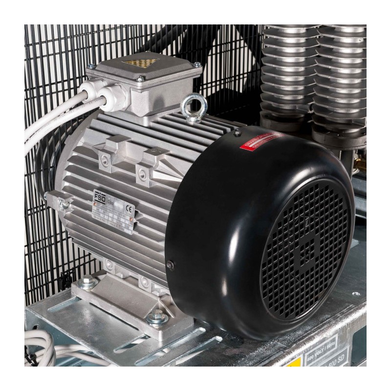 Kompresor dwutłokowy G 1500-500 SD Pro 14 bar 10 KM/7.5 kW 400V 596 l/min 500 l galwanizowany - połączenie gwiazda-trójkąt