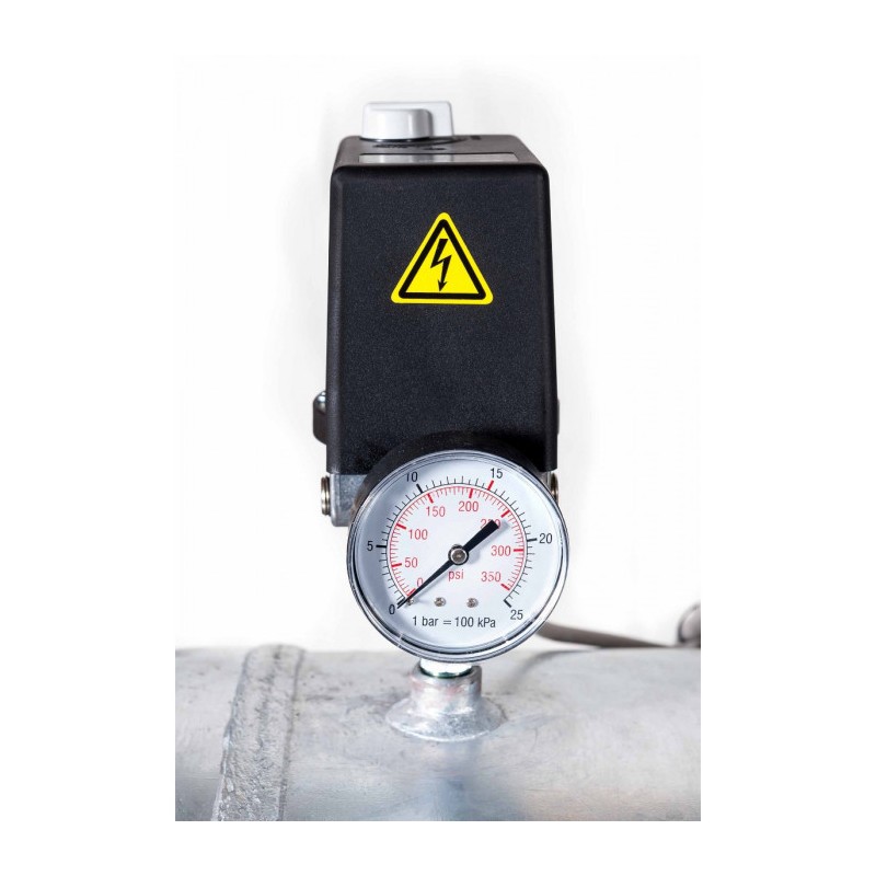 Kompresor dwutłokowy G 1500-500 SD Pro 14 bar 10 KM/7.5 kW 400V 596 l/min 500 l galwanizowany - połączenie gwiazda-trójkąt