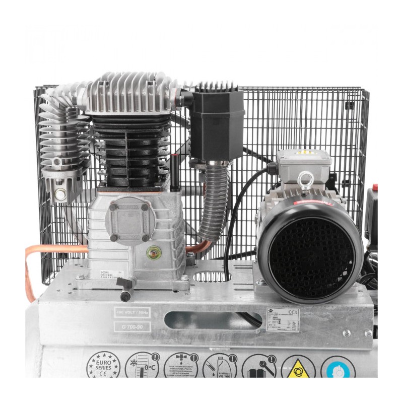 Kompresor dwutłokowy G 700-90 Pro 11 bar 5.5 KM/4 kW 400V 476 l/min 90 l galwanizowany