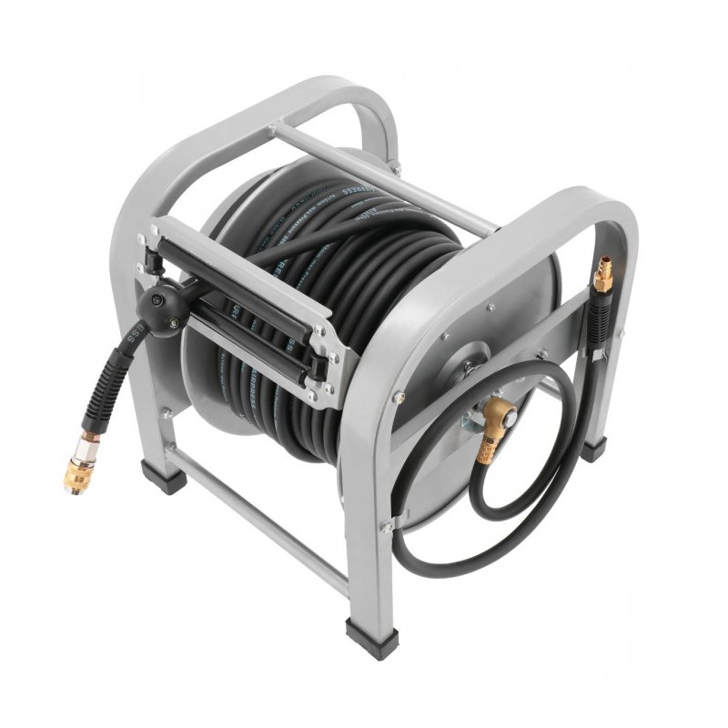 Wąż pneumatyczny na bębnie automatyczny podłogowy 1/4" 30 m 8 x 14 mm 20 bar