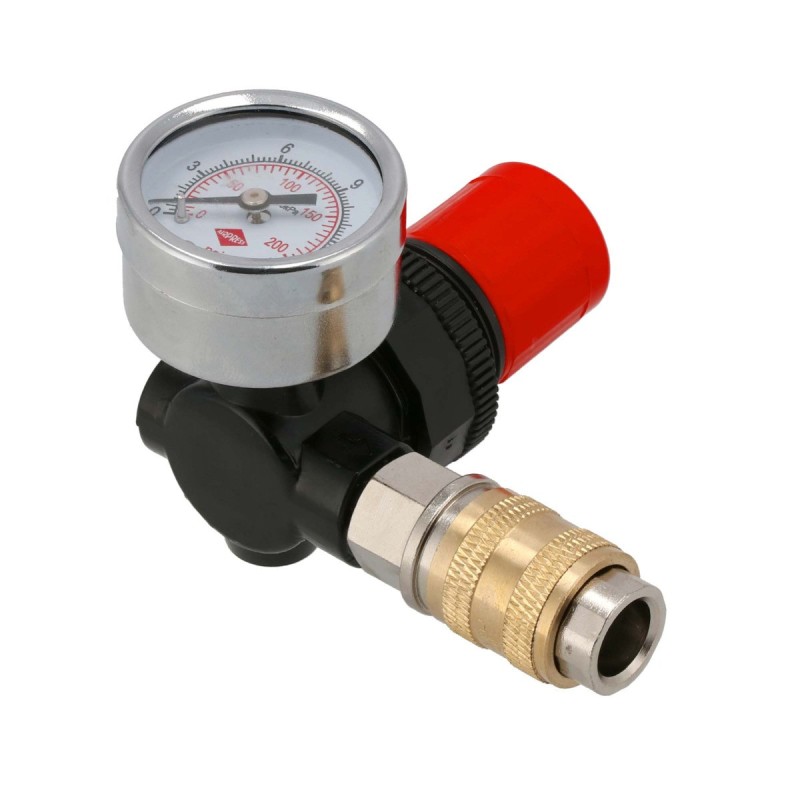 Reduktor ciśnienia 1/4" 12 bar z manometrem i szybkozłączem 1/4"