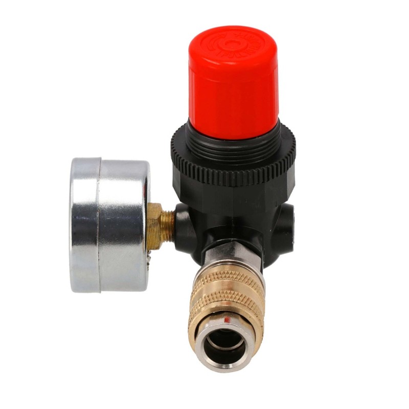 Reduktor ciśnienia 1/4" 12 bar z manometrem i szybkozłączem 1/4"
