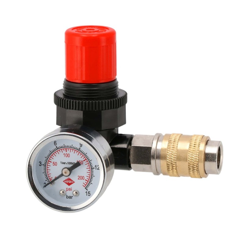 Reduktor ciśnienia 1/4" 12 bar z manometrem i szybkozłączem 1/4"